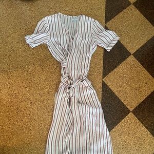 Striped wrap dress
